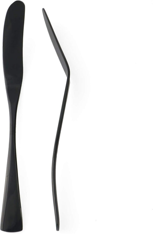 4-Pieces 18/10 Stainless Steel Butter Knife Set, Butter Spreader, Breakfast Spreads,Cheese and Condiments, Mirror Polishing Black