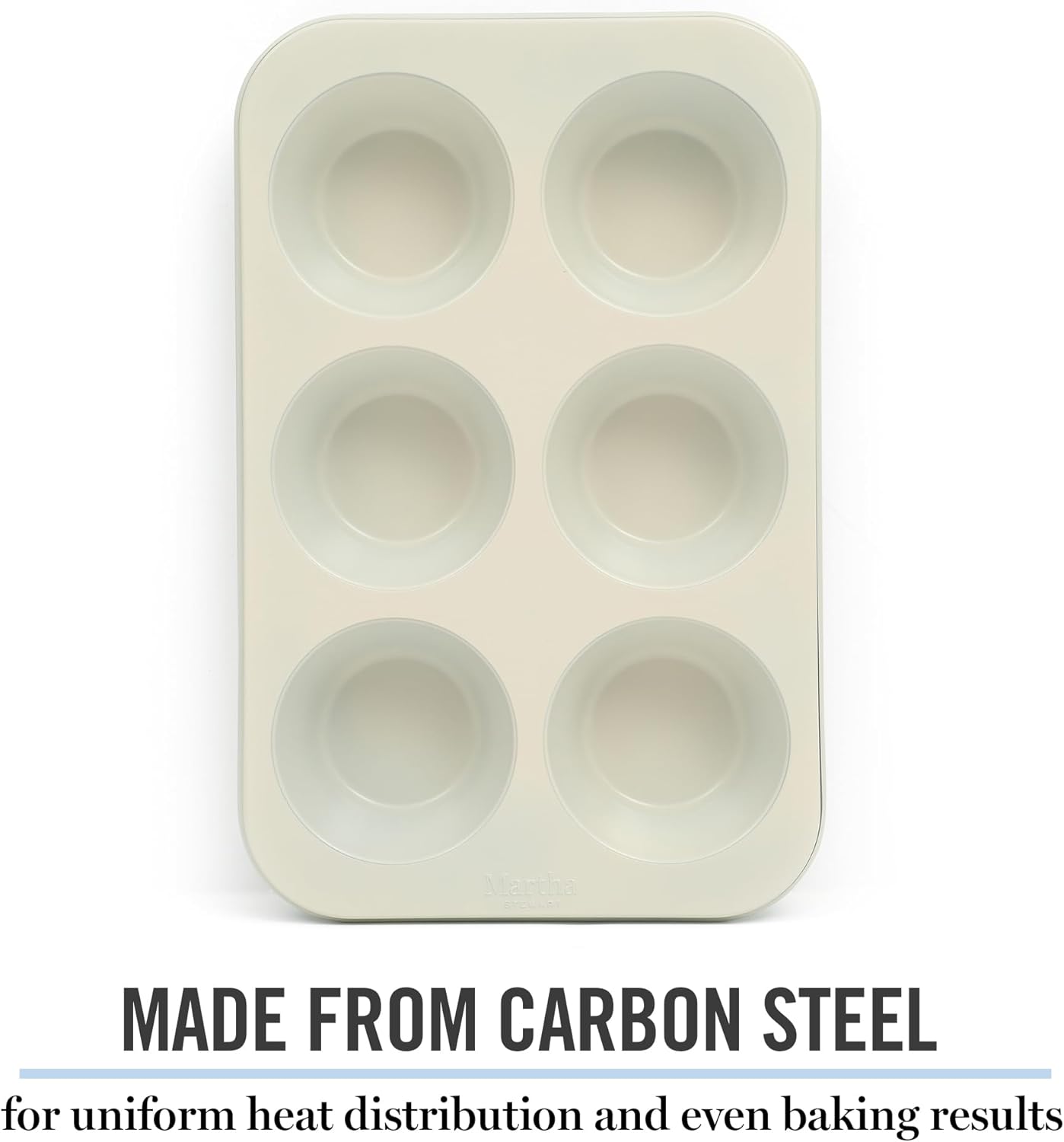 Martha Stewart Gallen 6 Cup Nonstick Carbon Steel Muffin/Cupcake Pan - Teal