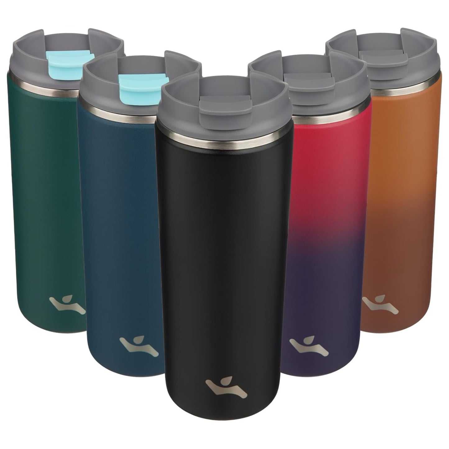 Tumbler with Lid, 16 oz Travel Coffee Mug Double Wall Vacuum Stainless Steel Thermal Metal Cup Insulated Water Bottle,Black