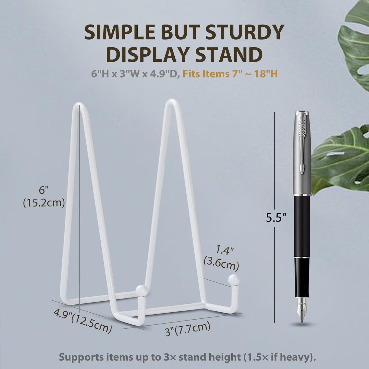 LIONWEI LIONWELI White Decorative Plate Stand Holder Picture Frame Stand Easel Display Stand (Pack of 2)