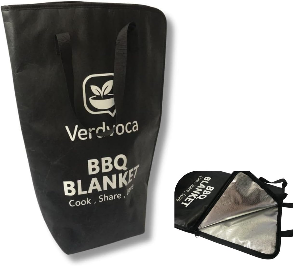 BBQ Blanket for Resting Brisket 21”×16”, Breathable Insulated Meat Wrap for Competition & Camping, Reusable Barbecue Pork Butt Holder, Portable Smoking Accessory, Updated Pro Tyvek Black