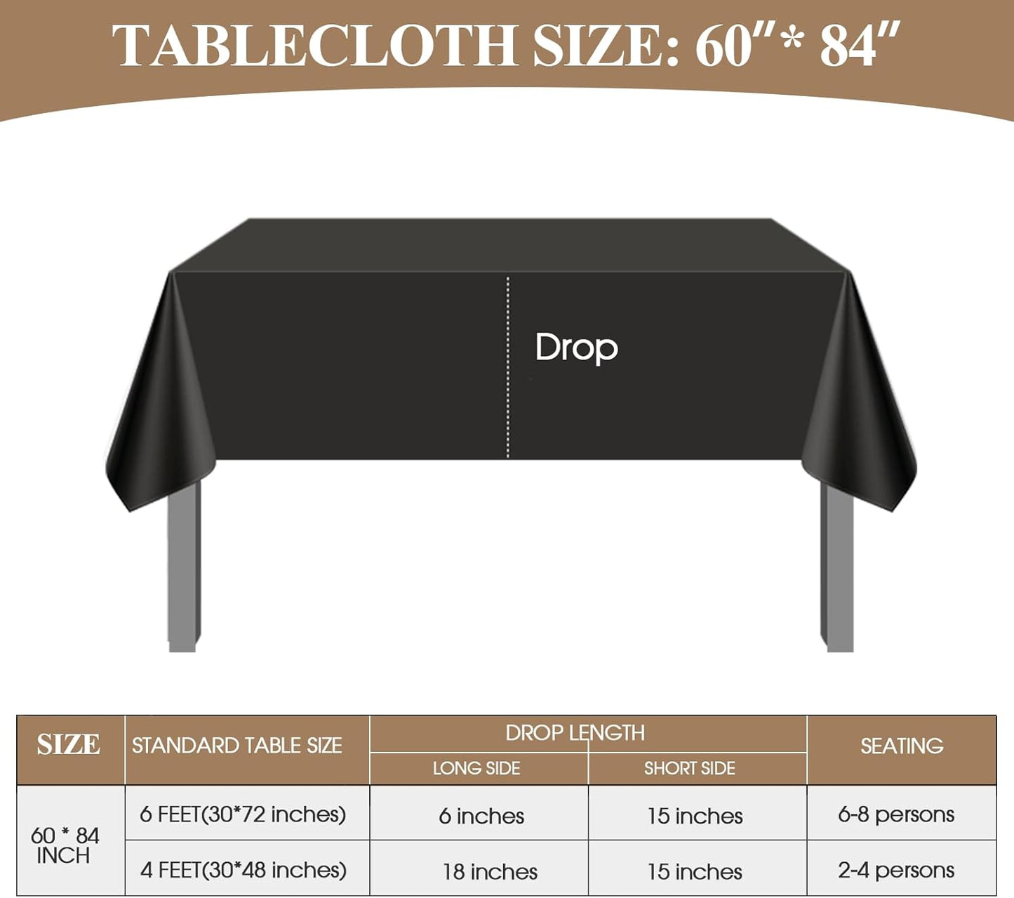Rectangle Tablecloths 60x84 Inch 1 Pack Black Tablecloth Washable Decorative Linen Polyester Table Cloths for Dining Table Banquets Buffet Parties and Wedding