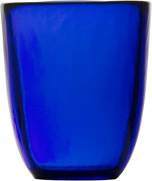Fortessa Los Cabos Glass Drinkware Collection, 10 Ounce Tumbler (Set of 4), Cobalt