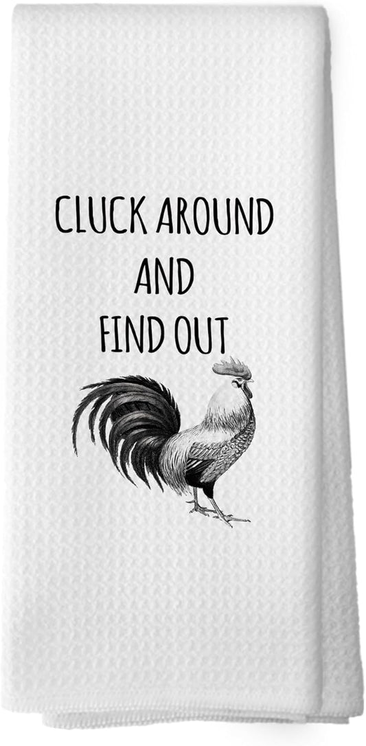 Funny Chicken Kitchen Towels, Chicken Lover Gifts for Women Hand Towels for Kitchen, Farmhouse Chicken Gifts Decorative Tea Towels Dish Towels, Chicken Kitchen Bathroom Decor, 16x24 Inch