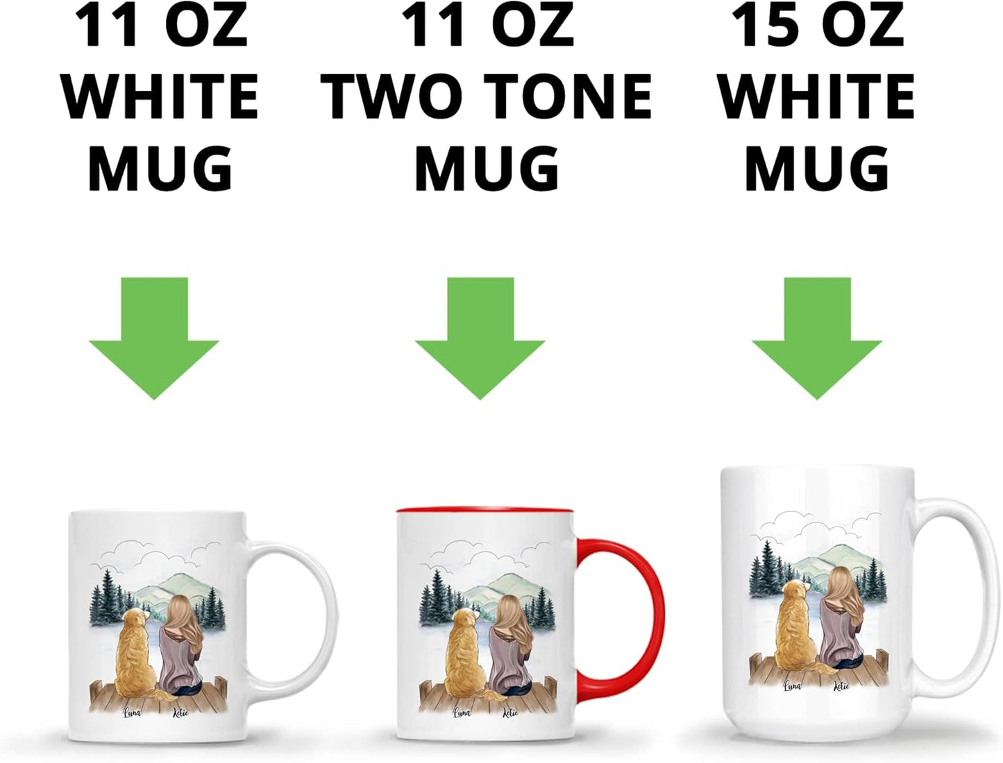 Gossby Personalized Dog Mug - Life is Better with a Dog (Girl - Dog) - 11oz, 15oz Custom Dog Coffee Mug for Dog Lover - White, Two-tone Dog Mom Mug for Women - Personalized Dog Gifts for Dog Lovers