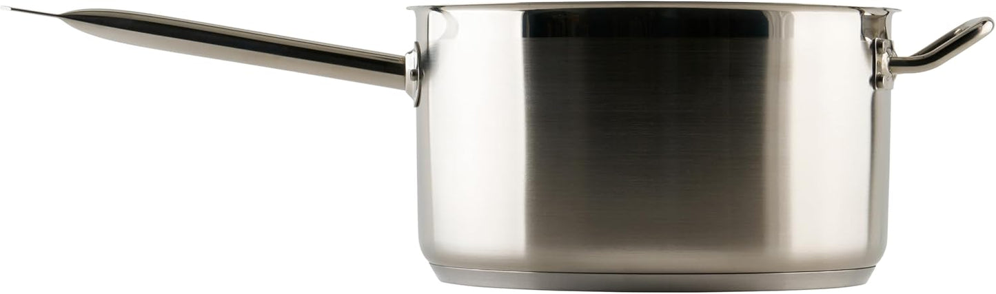 Winco Heavy-Duty Stainless Steel Sauce Pan with Cover and Helper Handle, 10 Quart