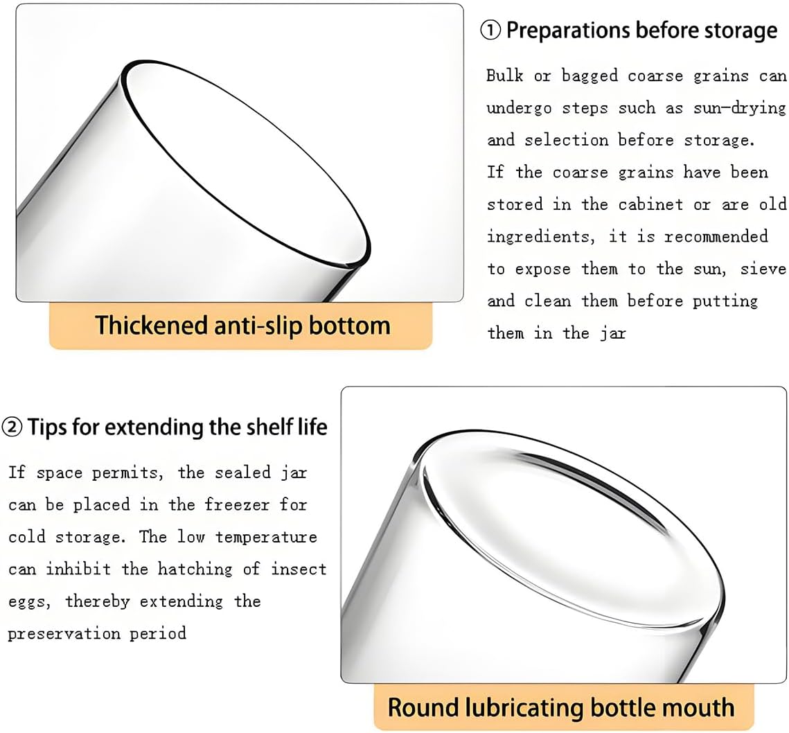 Glass Storage Containers with Lids, 47 OZ Glass Jars with Airtight Lids, Wide Mouth Mason Jars, Food Storage Container for Cookie Flour Oat Pasta Tea Coffee Bean