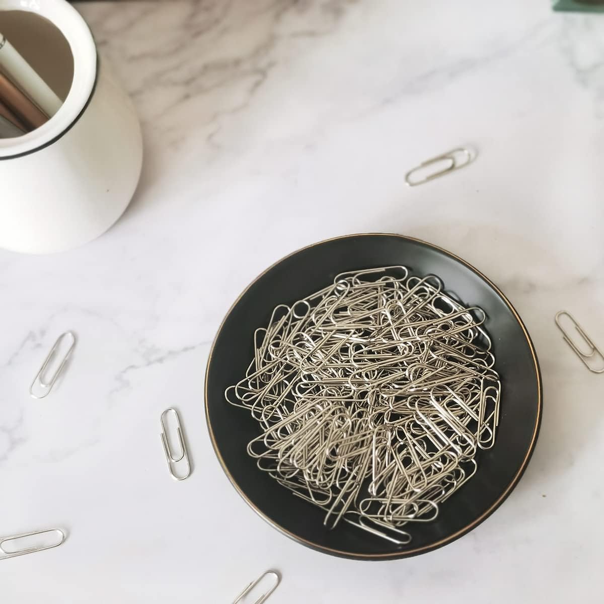 4.75" Ceramic Jewelry Tray, Small Ring Dish Holder Trinket Tray, Catch All Trays for Ring Earring Necklace Key, Christmas Gifts for Women Girls, Black