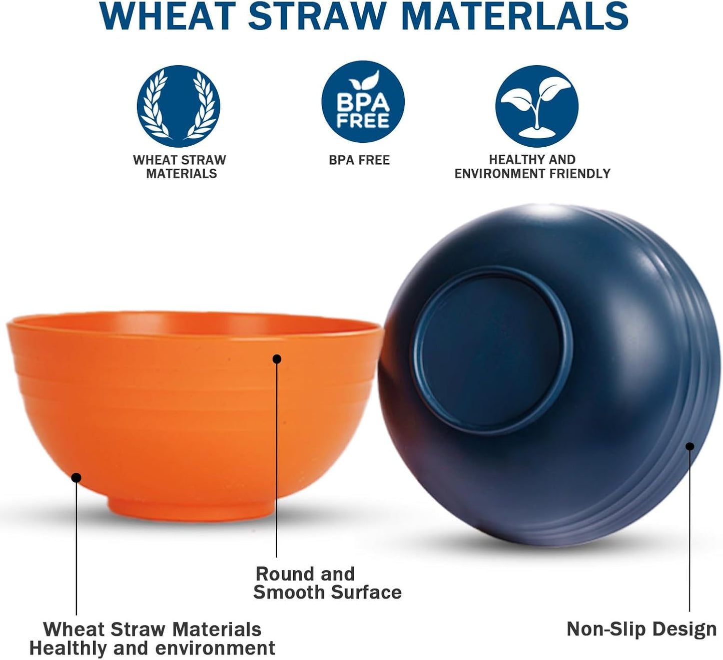 Rubtlamp Wheat Straw Dinnerware Set, 16Pcs Unbreakable Plates And Bowls Sets of 4, Plastic Plates Set Reusable (Four Colors) Include Dinner Platos, Dessert Platos, Cereal Bowls, Cups for Daily