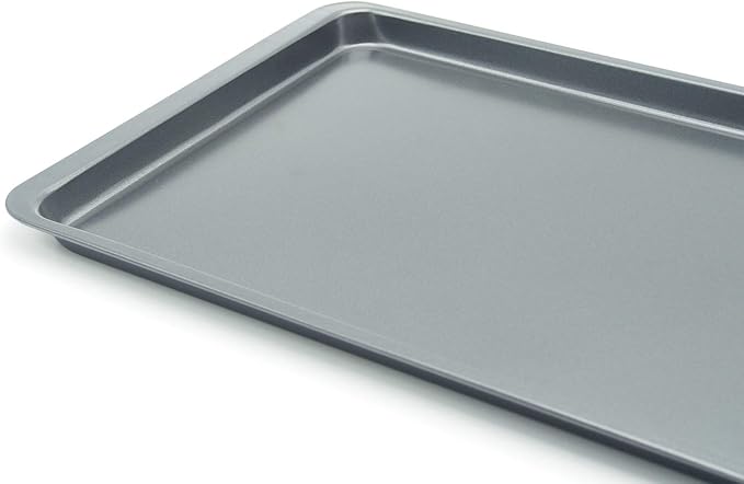 2PCS Cookie Sheet 10x14.5 Inch (Inner 9x13) Baking Sheet Nonstick Heavy Carbon Steel Baking Pans Bakeware