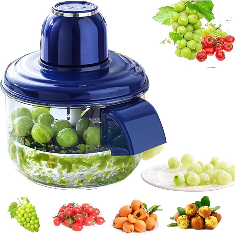 Automatic Grape Peeler Machine, Electric Garlic Peeler & Cherry Tomato Skin Remover Tool for Small Fruits, Efficient Peeling Kitchen Gadget for Home Use (Blue)