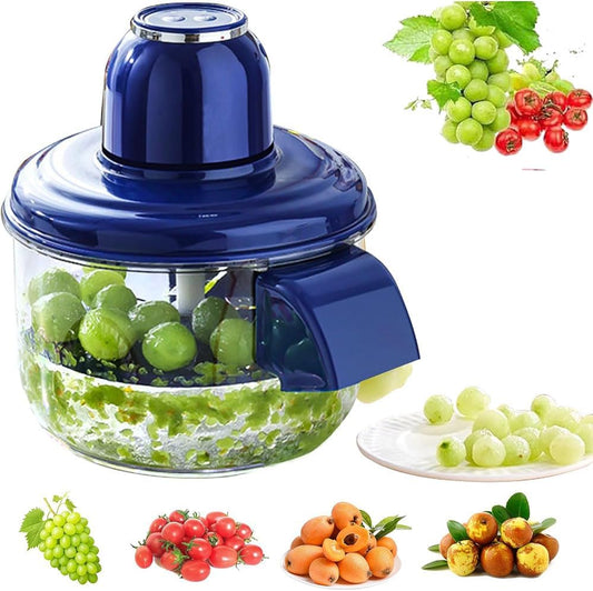 Automatic Grape Peeler Machine, Electric Garlic Peeler & Cherry Tomato Skin Remover Tool for Small Fruits, Efficient Peeling Kitchen Gadget for Home Use (Blue)
