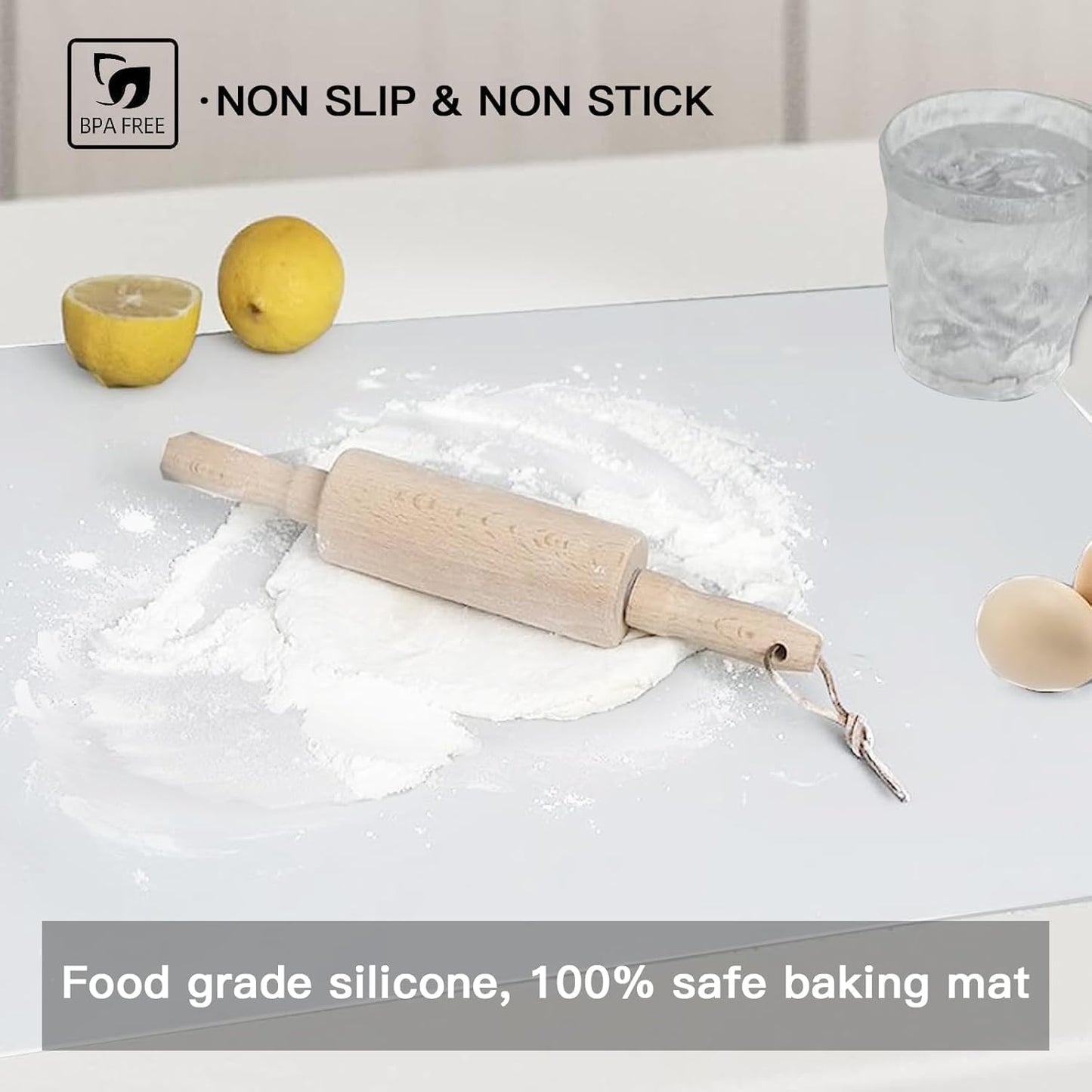 Silicone Mats for Kitchen Counter, 48"x32" Largest Heat Resistant Mat Kitchen Island Waterproof Countertop Protector Mat Nons-slip Extra Large Counter Mat, Dark Green