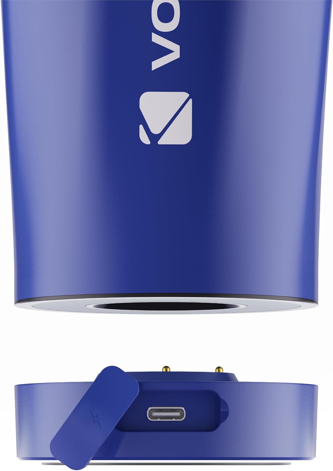 VOLTRX ChillMix Shaker Bottle Insulated Stainless Steel - USB C Rechargeable Electric Protein Shake Mixer, Shaker Cups for Protein Shakes and Meal Replacement, Electric Blue, 16 oz