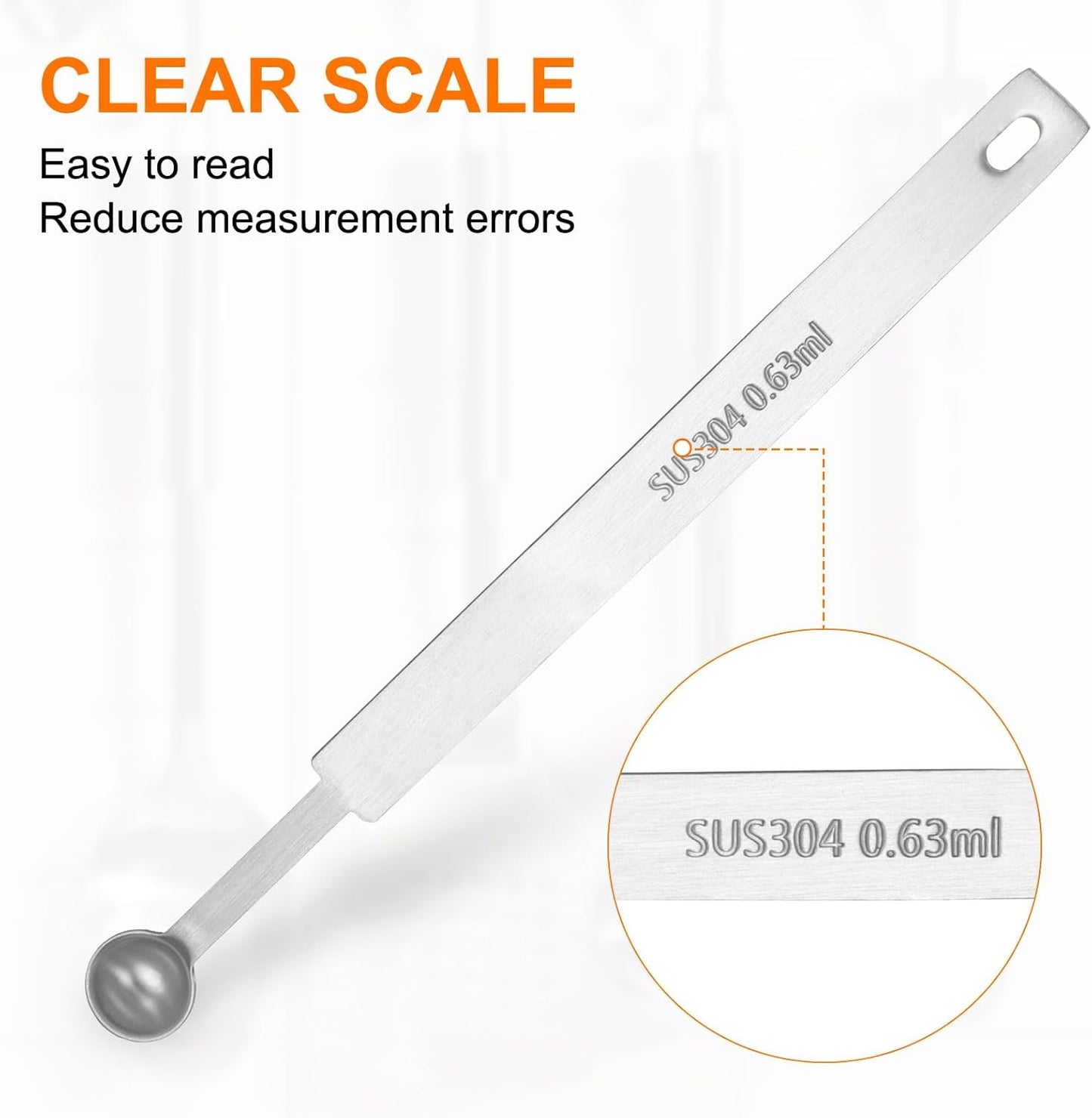 HARFINGTON 3pcs Single Measuring Spoon 1/8tsp (0.63ml) Teaspoon/Tablespoon 304 Stainless Steel Single Tiny Square Bowl Measuring Spoon Long Handle Measure Scoop