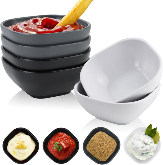 Wrova 6 pack small wheat straw bowls 5oz,alternative plastic dipping bowls,unbreakable dessert bowls microwave and dishwasher safe for dessert,sushi,condiment (Classic Series)