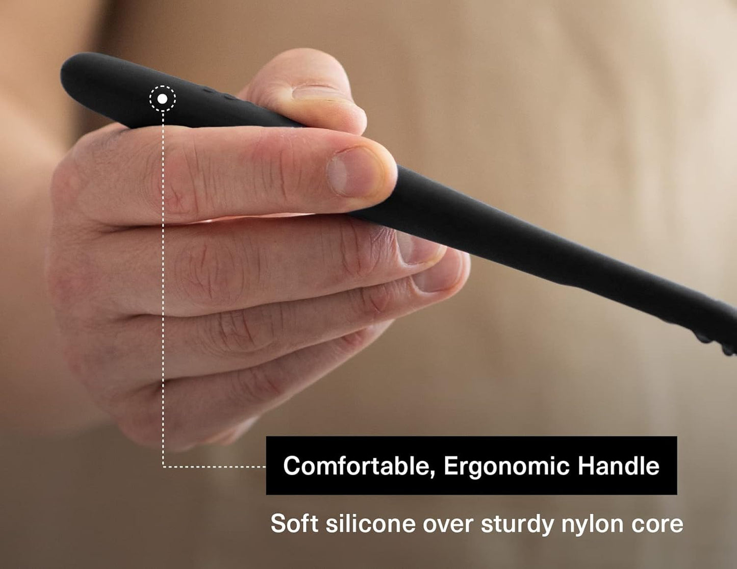 Misen Silicone Mixing Spoon - Professional-Grade, Dishwasher Safe - No Scratch Nonstick-Safe Kitchen Tool for Stirring, Scraping, and Serving - Stong, Durable, Heat Resistant - Black