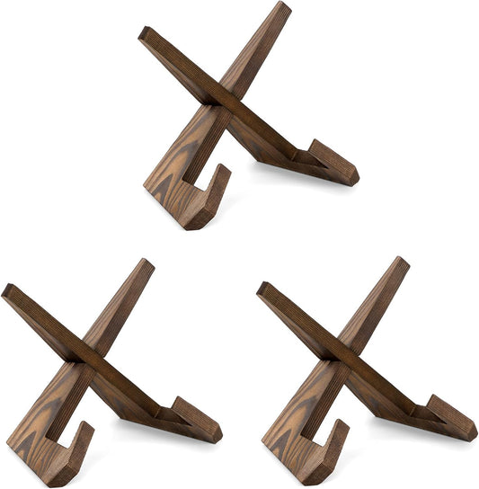 Plate Stand for Display - 3 Pack 6.5 Inch Plate Holder Display Stand, Wooden Picture Frame Stand, Decorative Table Top Easels for Display