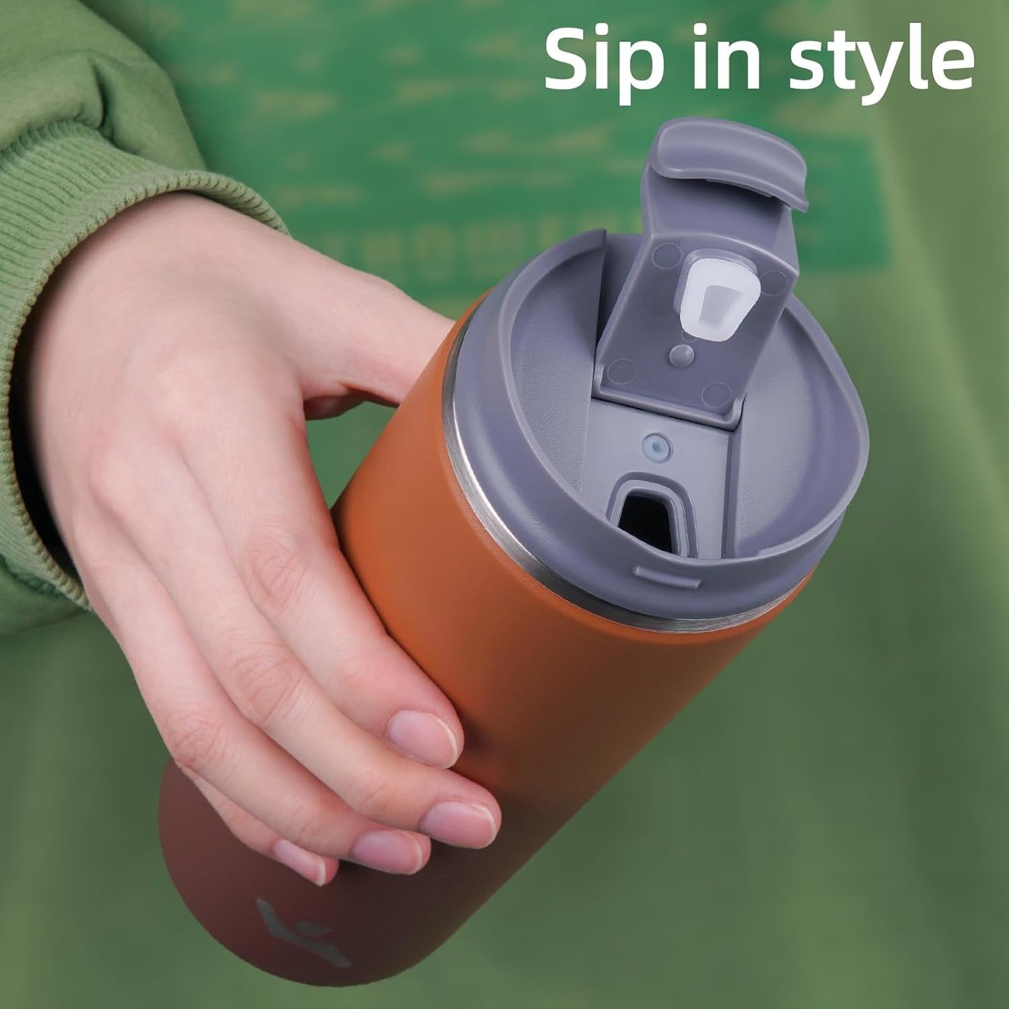 Tumbler with Lid, 12 oz Travel Coffee Mug Double Wall Vacuum Stainless Steel Thermal Metal Cup Insulated Water Bottle,Caramel