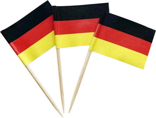 100 Pcs Germany Toothpick Flag German Small Mini Cupcake Topper Flags