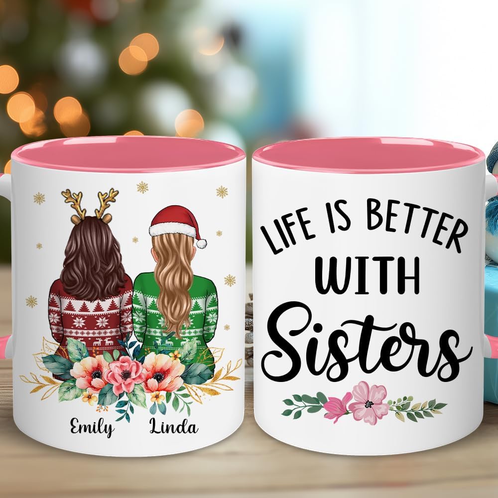 Personalized Bestie Mug - Christmas, Birthday Best Friend Gift - Friendship Gifts For Women, Bestie, Sister, BFF, Her - Long Distance Mug - Soul Sister Gift For Birthday, Mothers Day