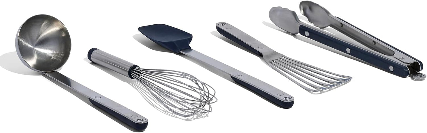 Made In Cookware - Stainless Steel Kitchen Utensil 5-piece Set - Ladle, Tongs, Whisk, Spoonula, Fish Turner