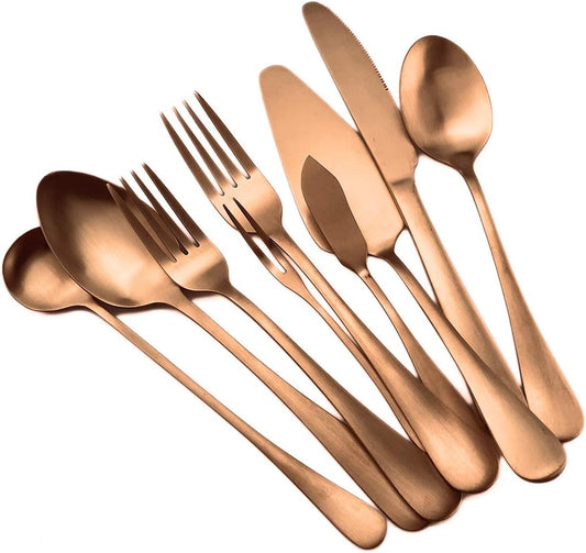 Gugrida Luxury 18/10 Stainless Steel Flatware Set Matte Black Silverware Set