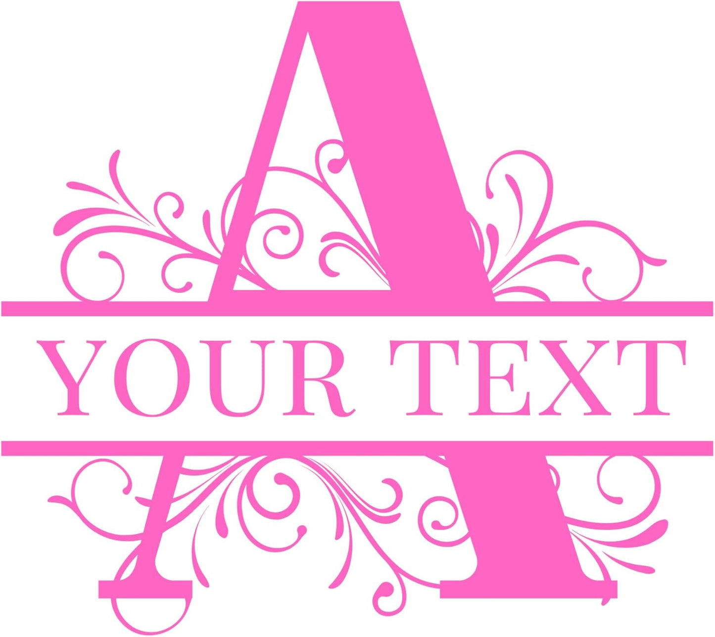 Customizable 11oz Coffee Mug - Sublimated Printed Mugs with Personalized Text, Names, and Initials. Perfect as Gifts for Men and Women for Birthdays (White Mug) (Monogram Pink)