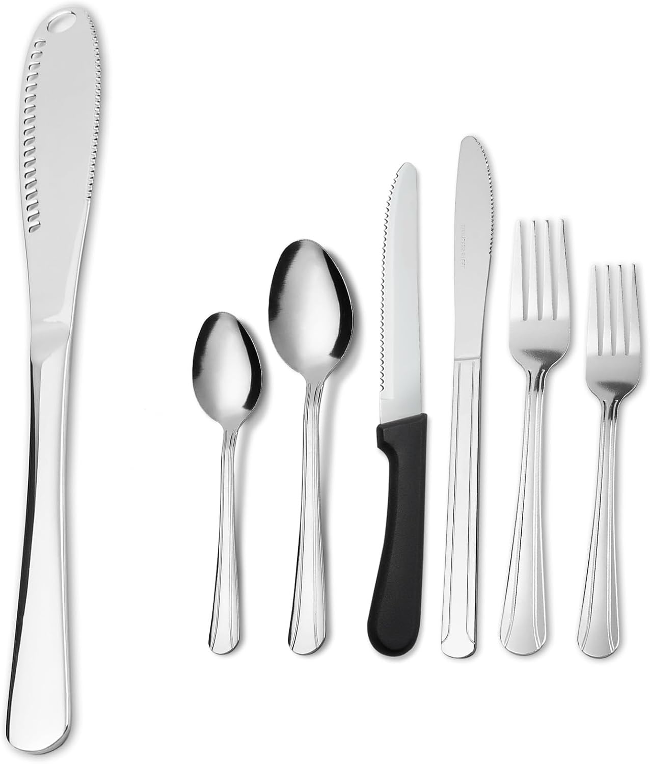 Silverware Set with Butter Knife - Dominion 25 PCS 18/0 Stainless Steel Flatware Utensils Cutlery Set For 4 Including Steak Knife Fork and Spoon for Home, Restaurant, Party, Dishwasher Safe