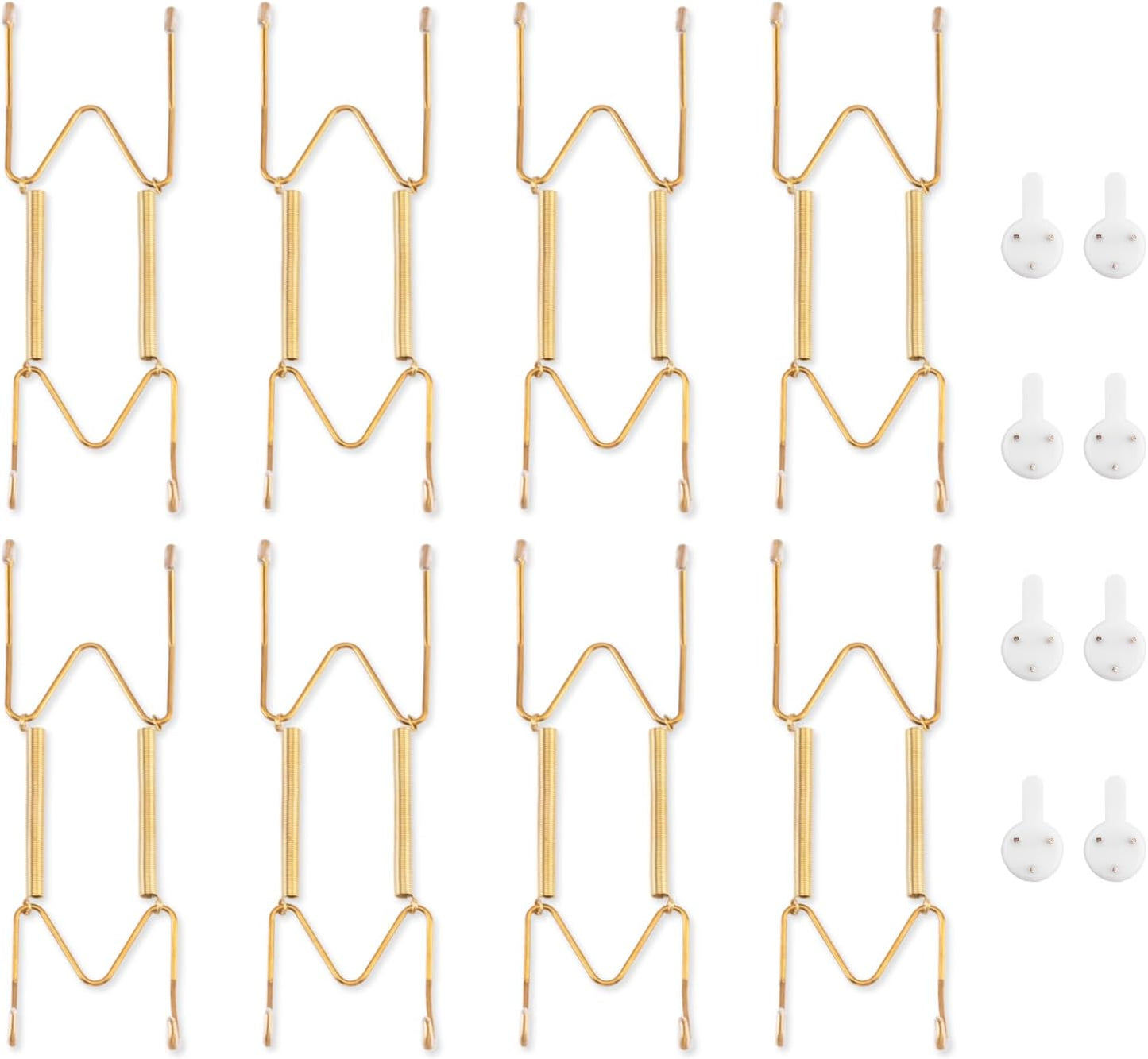 Bilillo 8 Pack Plate Hangers for The Wall, Suitable for 6-8 inch Art Plate, Stainless Steel Invisible Heavy Duty Wire Plate Holder with Wall Hooks, Plate Hangers for Displaying Plates, Platter, Dish