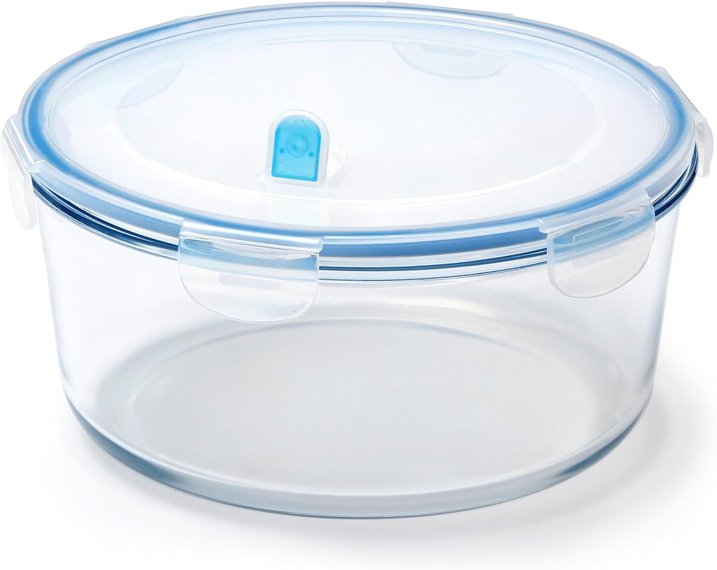 2.8L Glass Food Storage Containers Set, Round Meal Prep Containers, Glass Bowls With Lid