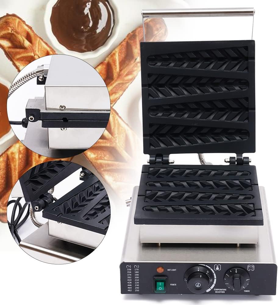 4 Grid Kitchen Stick Waffle Maker, Christmas Tree-Shaped Stainless Steel Non-Stick Coating Electric Flip Waffles Machine for Restaurant Snack Bar Home,110V (4 Grid Waffle Maker)