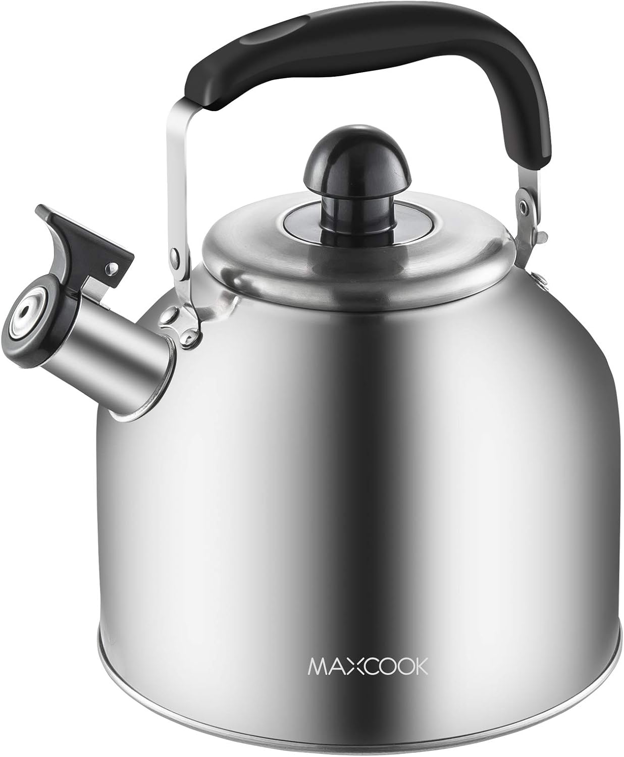 4.2 Quart/4L Stainless Steel Whistling Tea Kettle,Brushed Satin, Suitable to Boiling Water & Tea on Induction Stove, Gas Stove Top