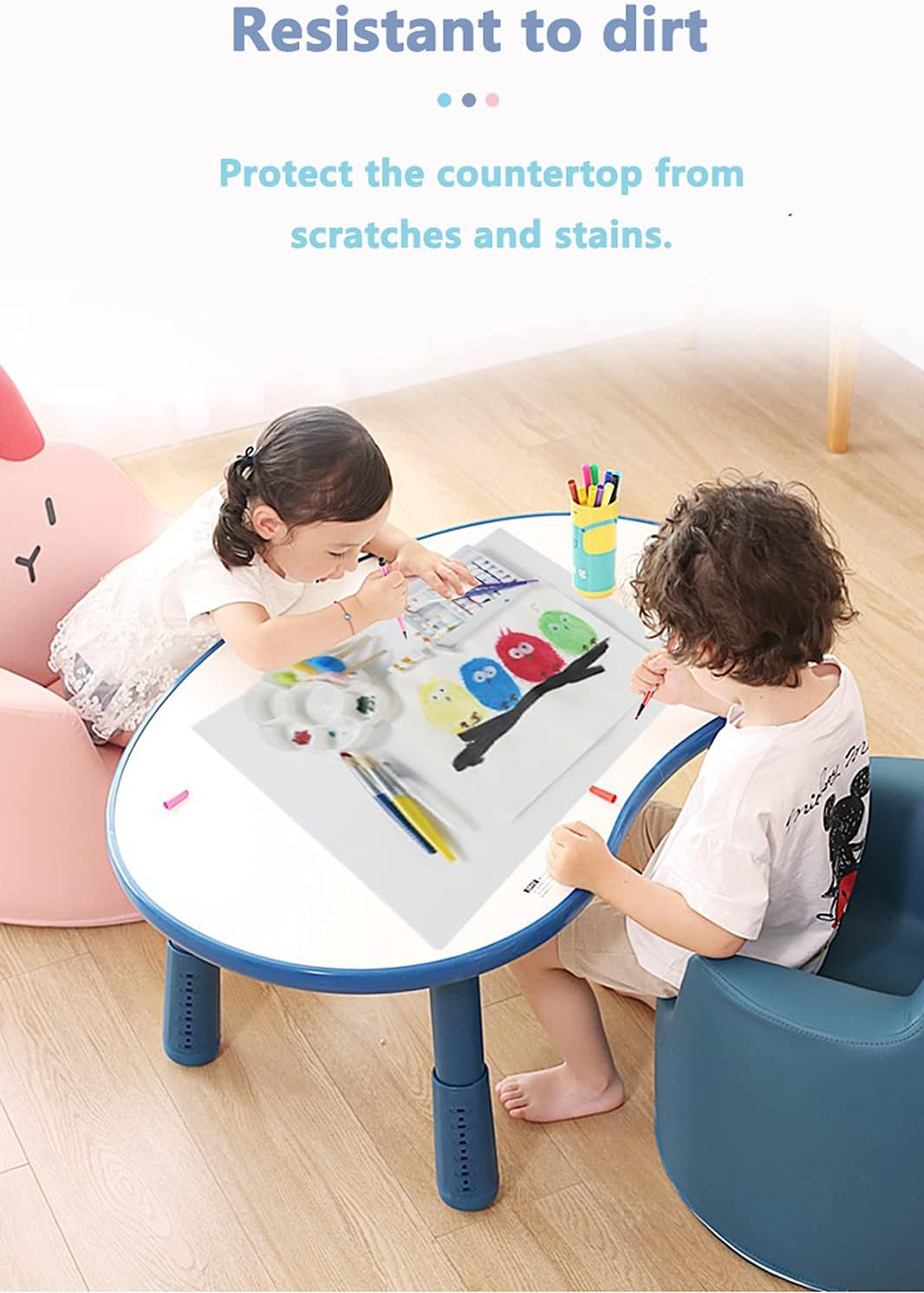 Silicone Mat for Kitchen Counter, Heat Resistant Nonskid Table Mat for Air Fryer to Site on, Countertop Protector, Thick 2MM, XL Large