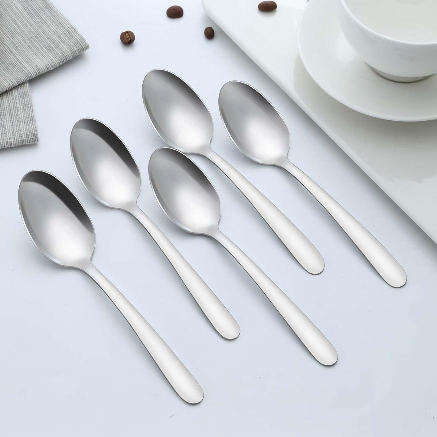 36 Pieces Teaspoons Set, 6.2 Inches Stainless Steel Teaspoons Silverware, Small Spoons, Mirror Polished & Dishwasher Safe, Tea Spoons Suitable for Home, Kitchen and Restaurant