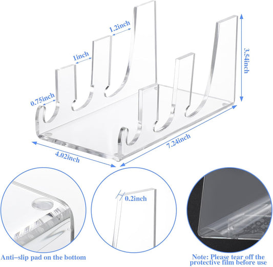 Domensi 2 Pcs Acrylic 3 tier Plate Stands for Display Clear Dinnerware Display Stand organizer China Plate Racks for China Place Setting Holder for Plates Platters