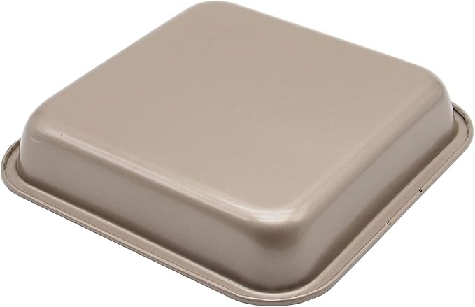 2 Small Baking Pans 8.33 x 8.33 Inch (Inner 7.5 X 7.5) Mini Cookie Sheet Toaster Conventional Oven Tray Nonstick No Warp Magnetic Bakeware for 1 or 2 Person