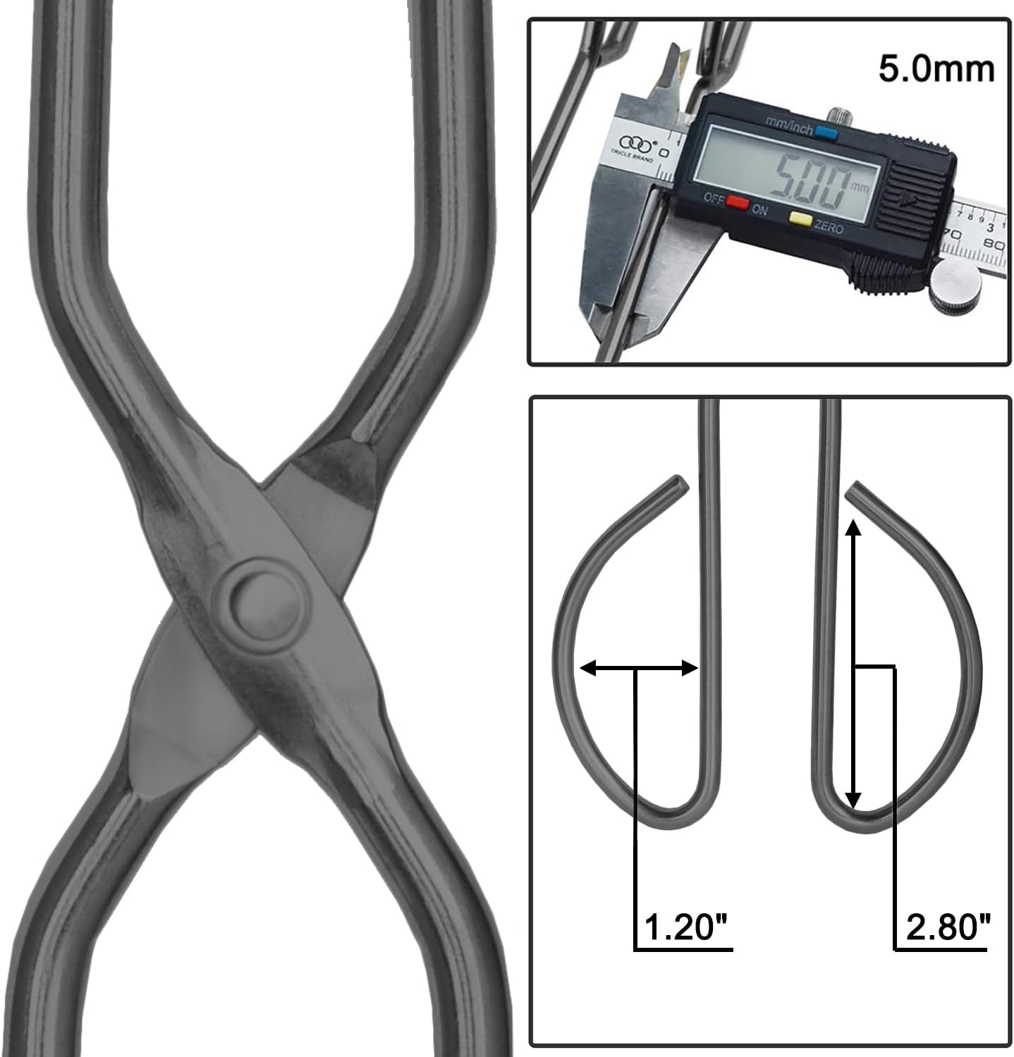 10" 13" Stainless Steel Kitchen Tongs, Heavy Duty Non-Slip Comfortable Grip Metal Scissor Tongs for Cooking, Grilling & Serving, Set of 2