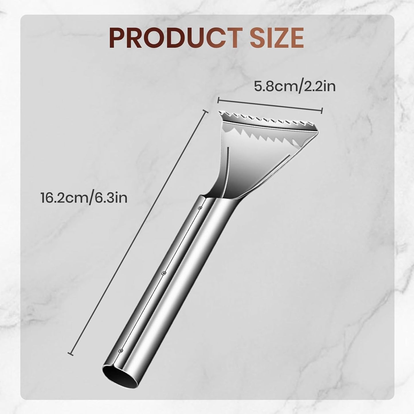 Sharp Stainless Steel Fish Scaler, 2025 NEW 304 Stainless Steel Fish Scaler Remover, Sawtooth Fish Descaler Tool for Family Kitchen, Seafood Markets (2PCS)