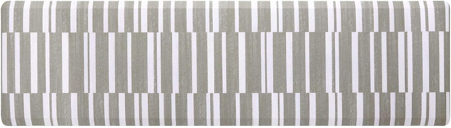 House of Noa Nama Standing Mat – Anti-Fatigue Cushioned Kitchen Mats for Floor | Ergonomic Bounce-Back Foam Kitchen Mats | Anti-Fatigue Mats for Kitchen & Standing | Sutton Stripe Basil | 30" x 108"