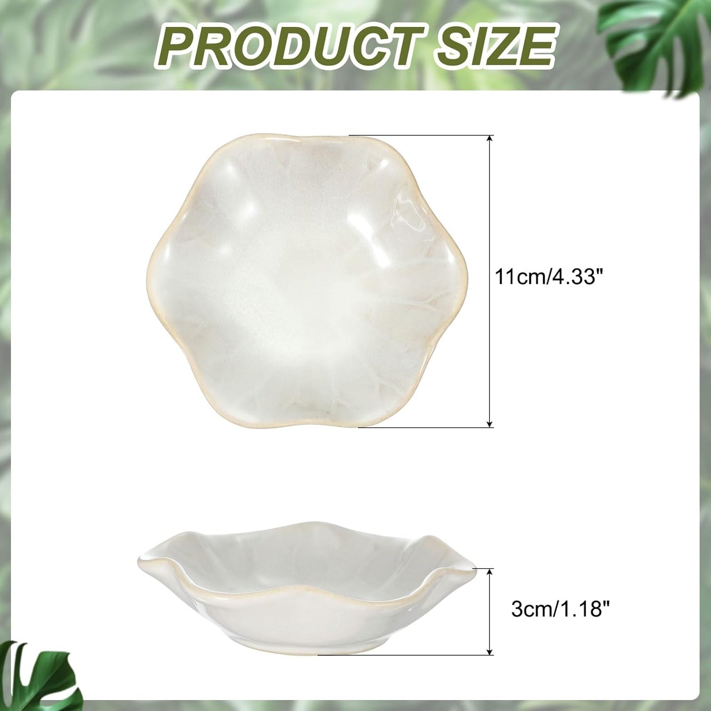 uxcell 1Pcs Ceramics Jewelry Plate, Lotus Leaf Shape Key Holder Bowl for Entryway Table Decor Small Ring Tray Dish Gift for Women Girlfriend, White