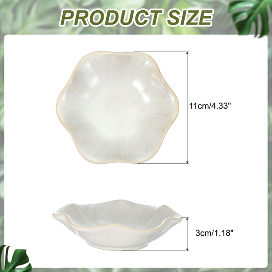 uxcell 1Pcs Ceramics Jewelry Plate, Lotus Leaf Shape Key Holder Bowl for Entryway Table Decor Small Ring Tray Dish Gift for Women Girlfriend, White