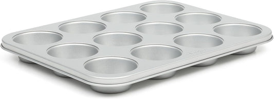 Martha Stewart Gallen 12 Cup Nonstick Carbon Steel Muffin/Cupcake Pan - Silver