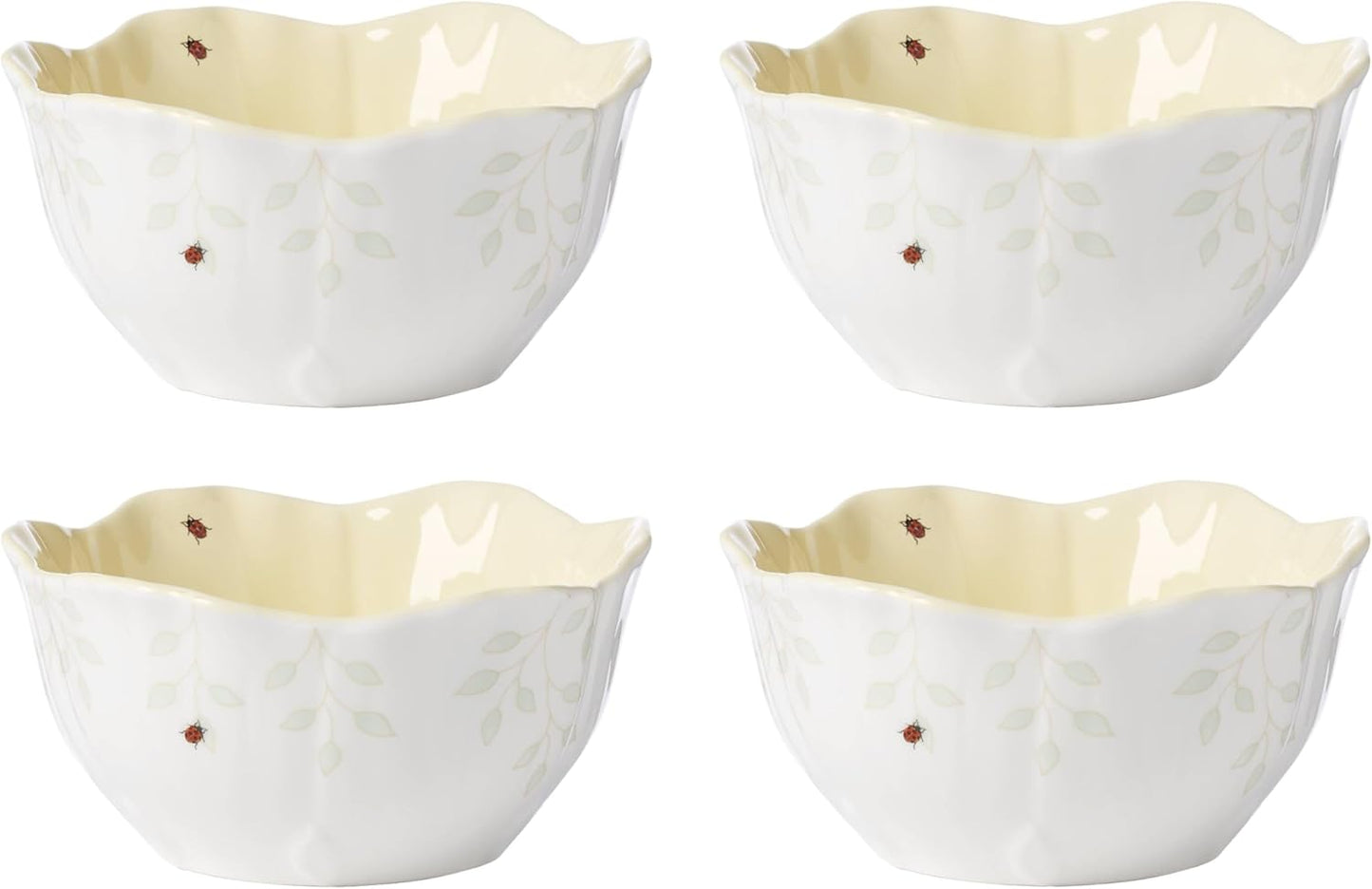 Lenox 897771 Butterfly Meadow Floral Dessert Bowls, Yellow, Set of 4