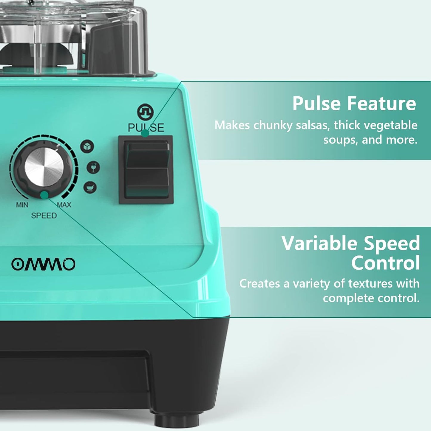 OMMO Blender 1800W, Professional High Speed Countertop Blender with Durable Stainless Steel Blades, 60oz BPA Free Blender for Shakes and Smoothies, Nuts, Ice and Fruits, Dishwasher Safe