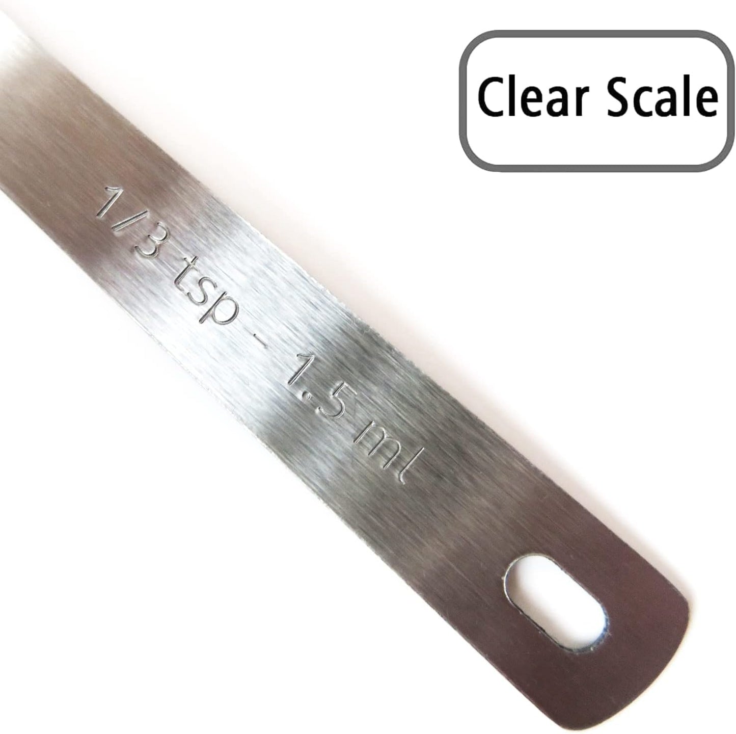 2PCS 1/3 Teaspoon(1/3tsp, 1/10tbsp, 1.5ml) Single Tiny Square Bowl Measuring Spoon, Small Individual Stainless Steel Measure Spoons Only