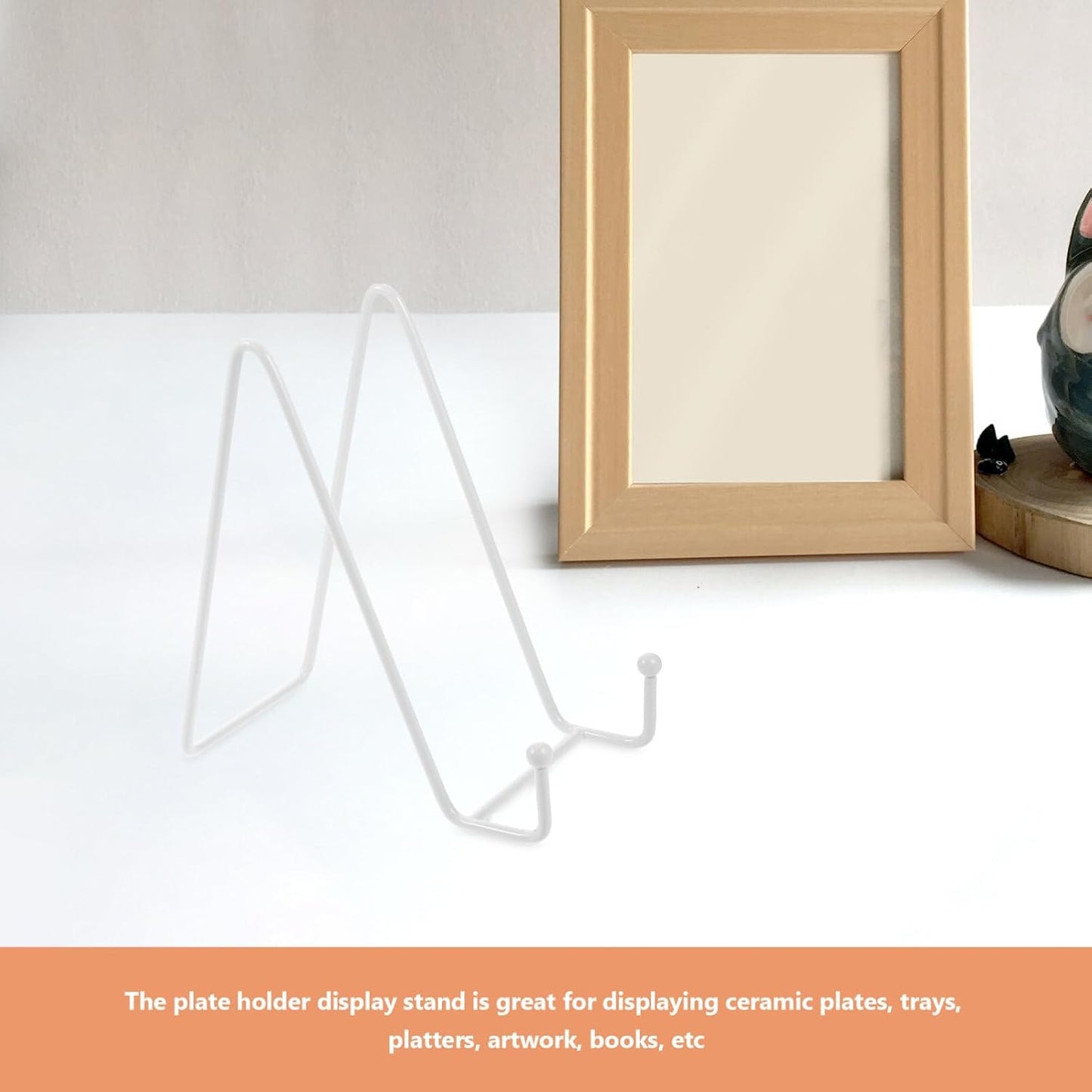 Alipis Plate Stands for Large Heavy Duty Display Metal Picture Frame Holder Stand Table Top Easels for Decorative Platter, Book, Plaque, Photo White
