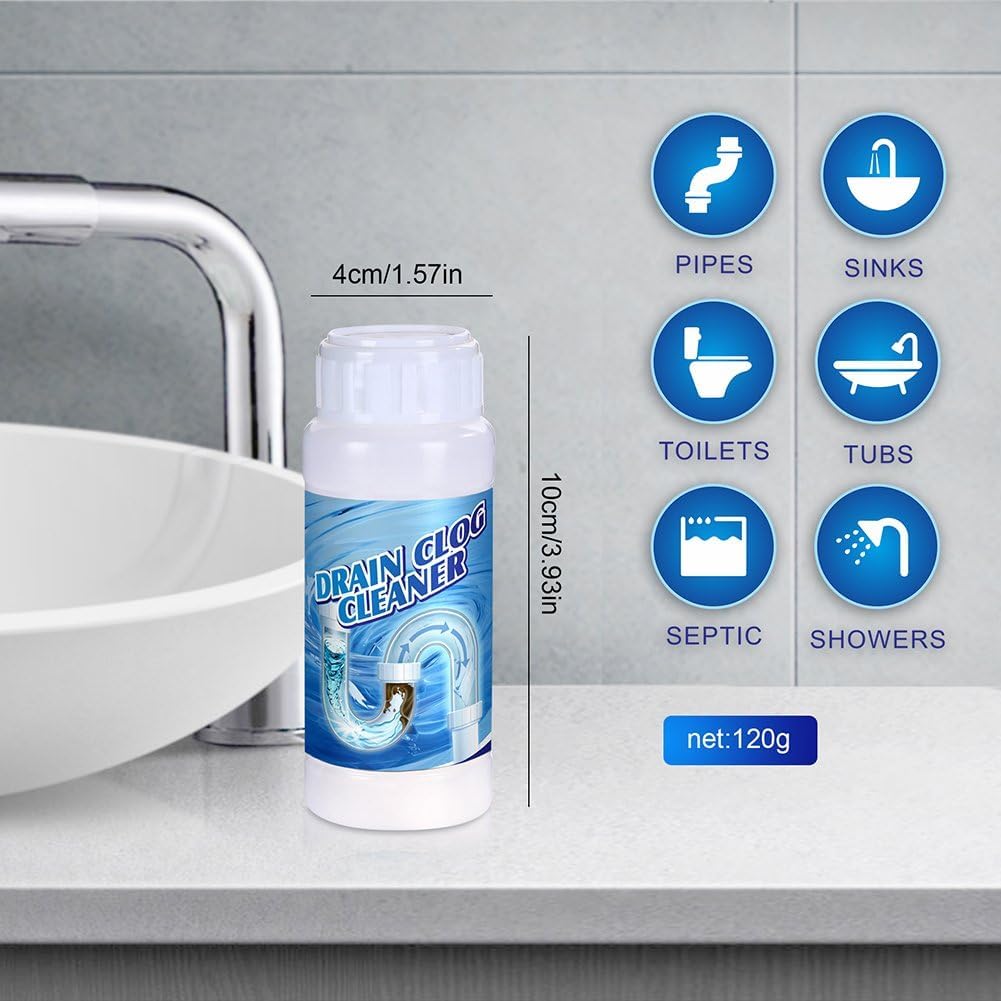4Pack Safe & Powerful Upgraded Sink Drain Cleaner - Multi-Purpose Pipe Unclogging Agent for Kitchen and Home Drains
