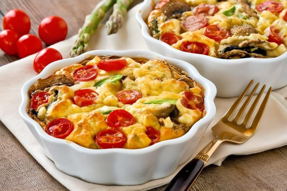 12 Oz Ramekins Oven Safe, Small Baking Dish, Individual Mini Pie Pans for Quiche, Casseroles, Dessert, Tart, Creme Brulee, lasagna, Ceramic Small Quiche Dishes, Set of 6