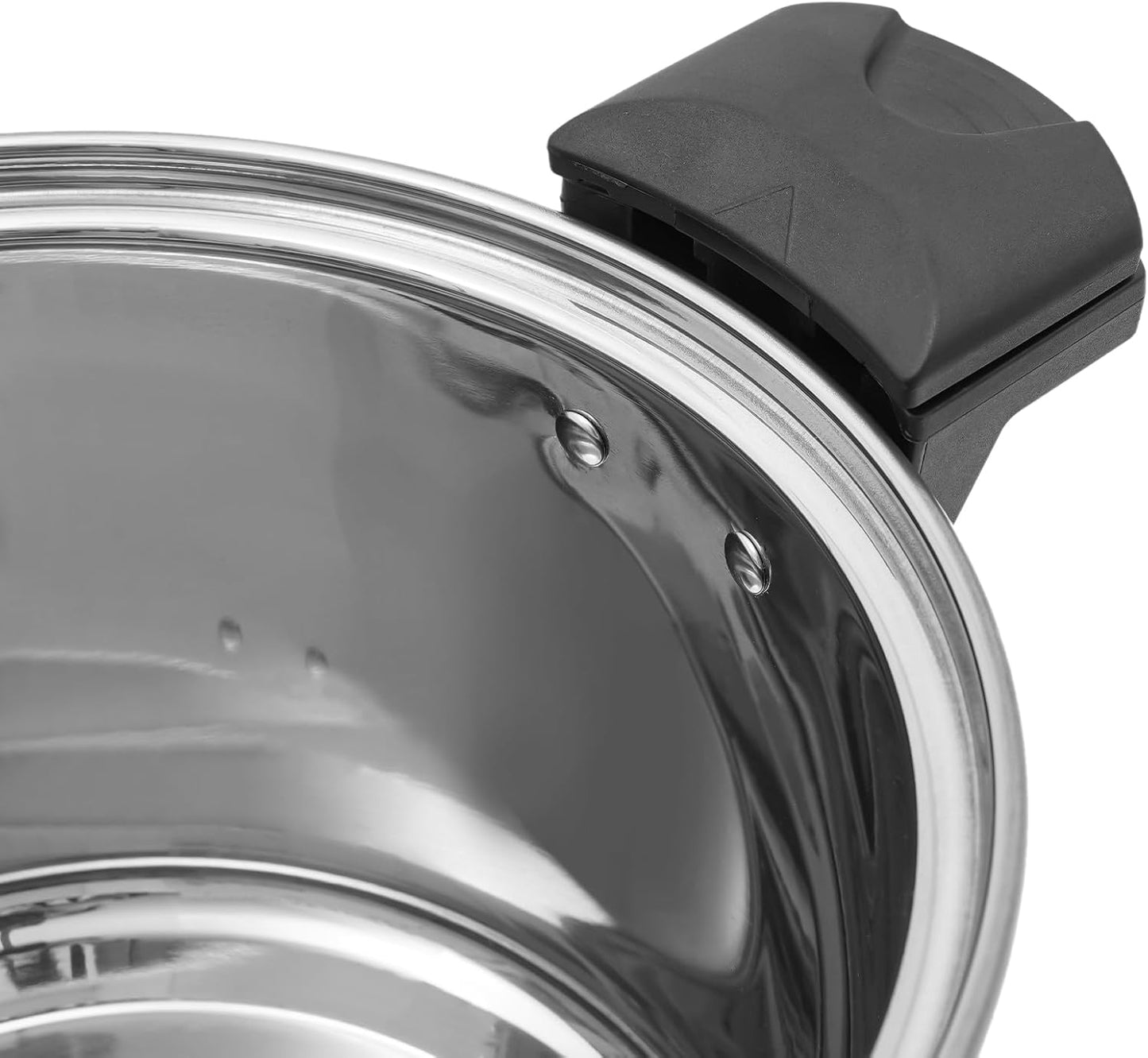 7.4Qt Pressure Pot, 60Kpa Pressure Canner Cooker with One-hand Operating Glass Lid, Stainless Steel Instant Fast Cooking Pot Suit for Family of 6-7 (Silver)